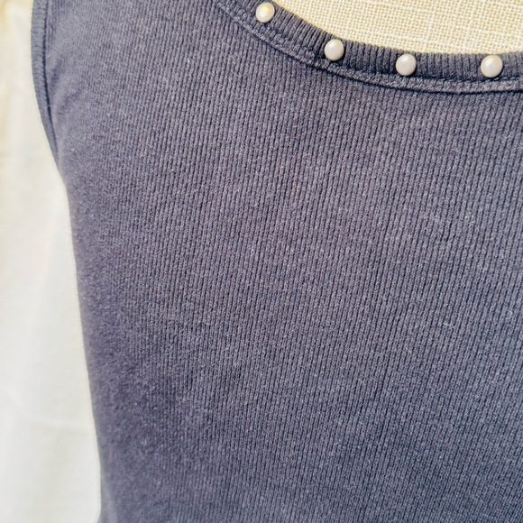 International Concepts Black Embellished Fitted Tank Top XL - Picture 5 of 7